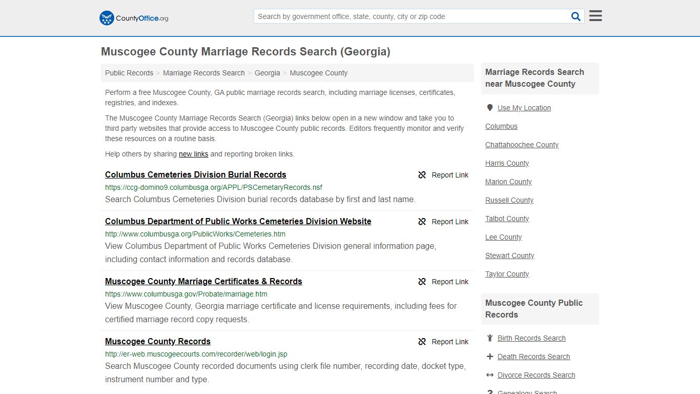 Marriage Records Search - Muscogee County, GA (Marriage ...