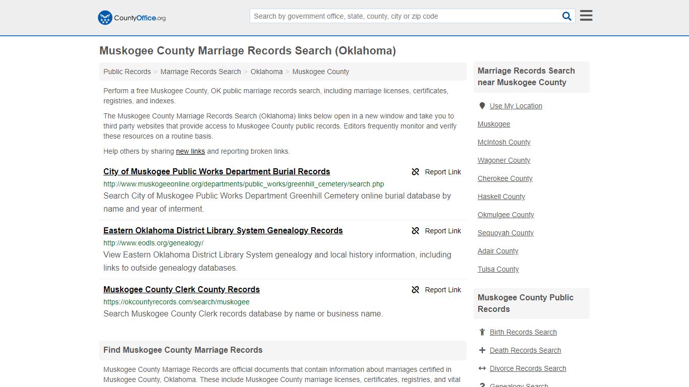 Marriage Records Search - Muskogee County, OK (Marriage ...